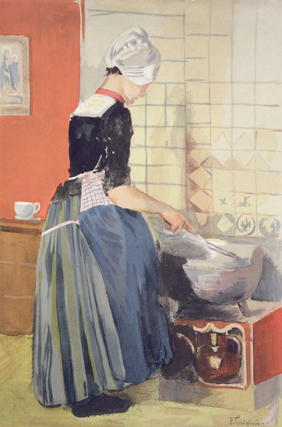 Ragazza olandese che cucina, da L